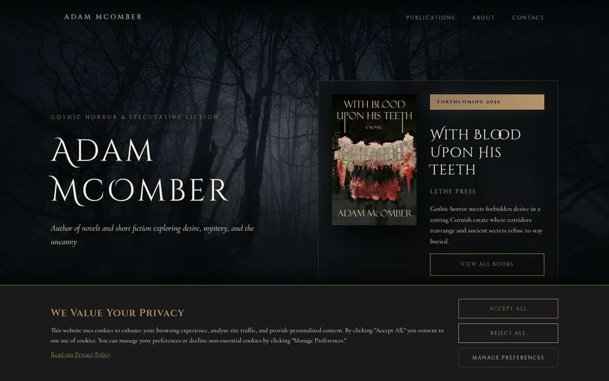 adammcomberauthor.com home page