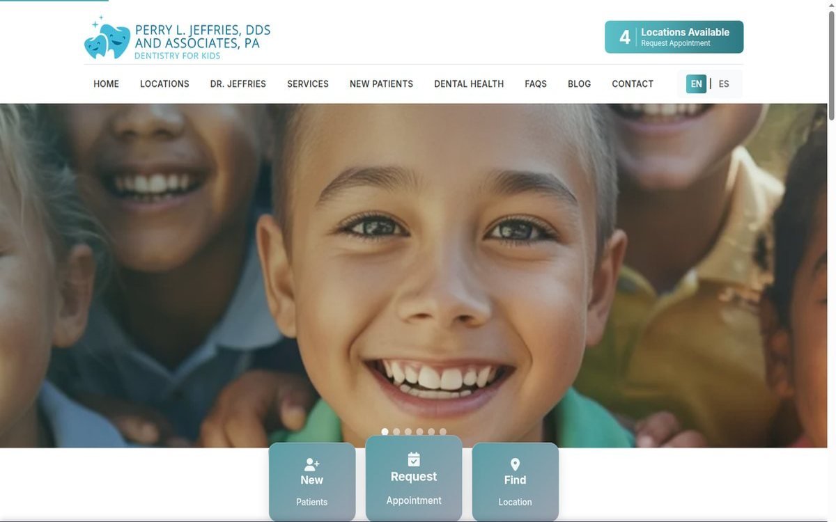 jeffrieskidsdental.com home page